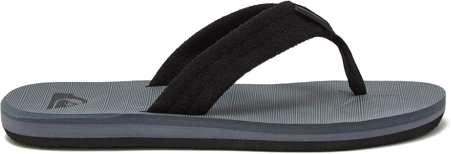 Детские шлепанцы Quiksilver Carver Suede с фиксирующим ремешком, серый — фото 2