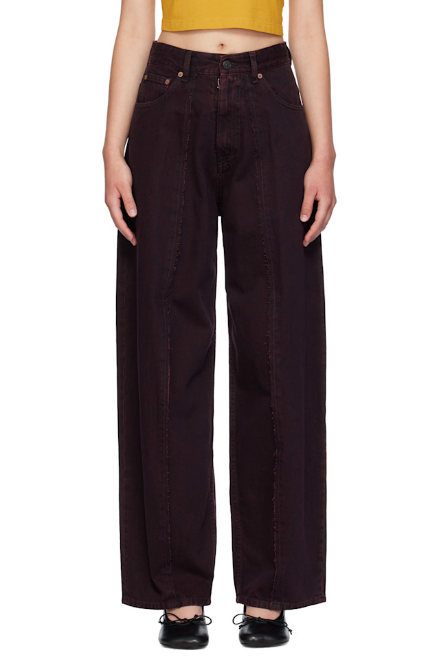 

Широкие джинсы Mm6 Maison Margiela, цвет burgundy
