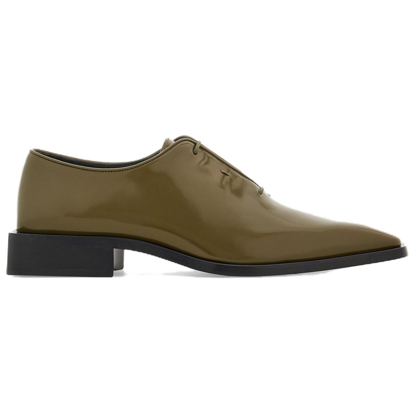 Ferragamo Кожаные туфли Cow Leather для мужчин, цвет Olive Green — фото 3