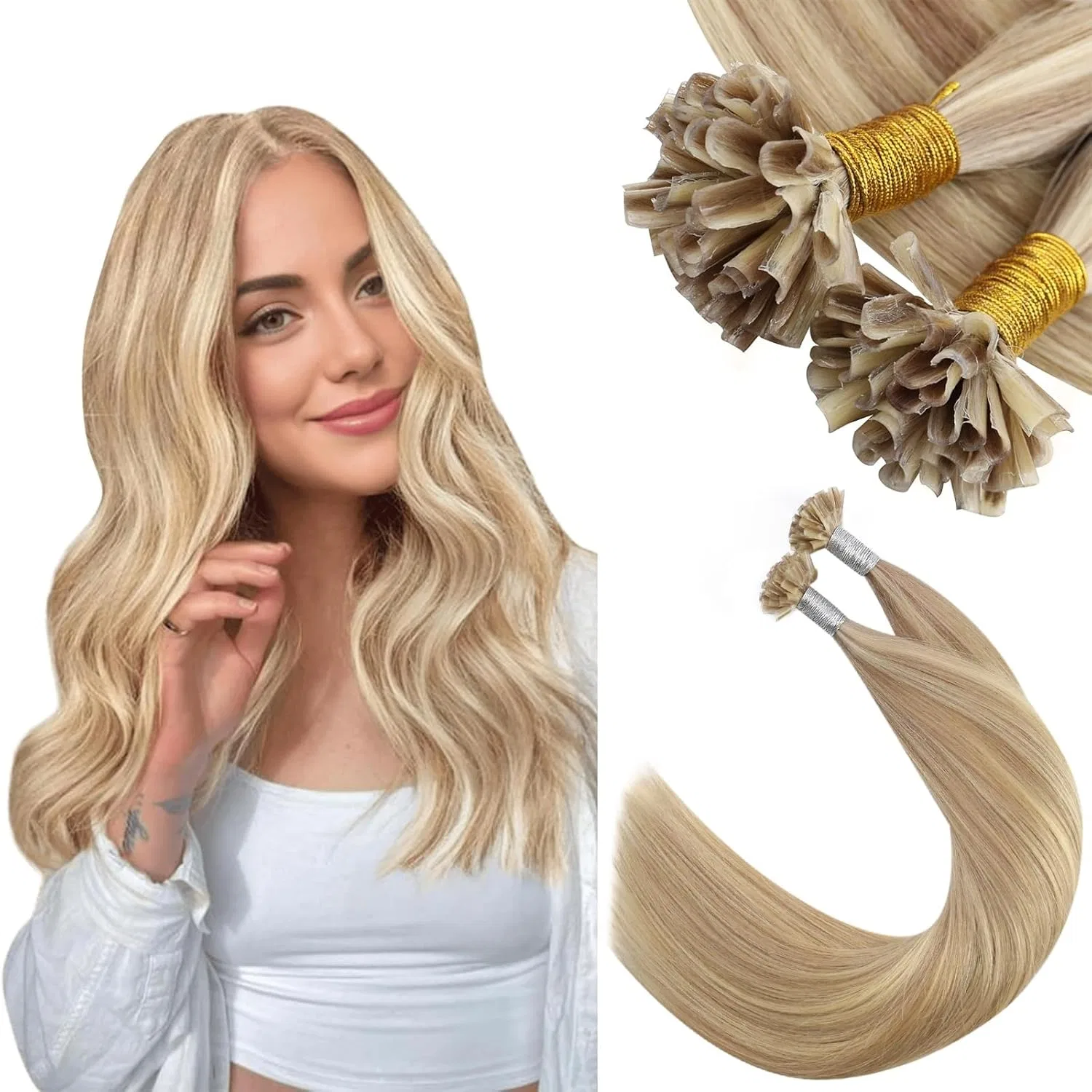 Наращивание волос Ugeat Bonding Extensions Real Hair U-Tip, 35 см, 50 прядей Ugeat