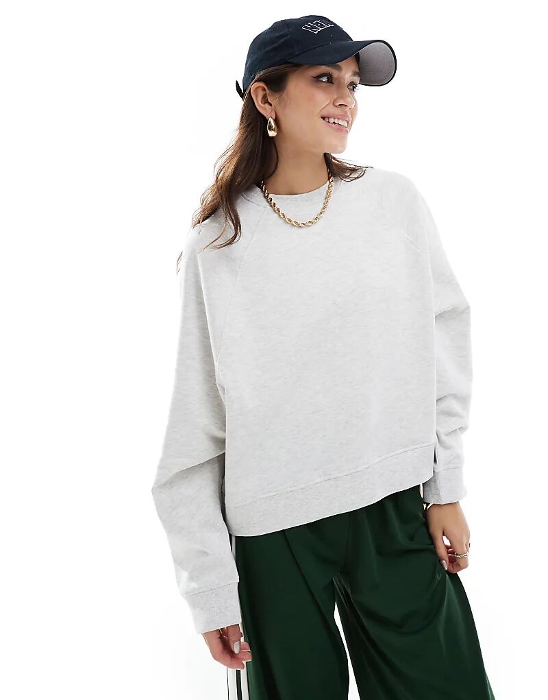 

Толстовка свободного кроя реглан цвета ледяной меланж ASOS DESIGN