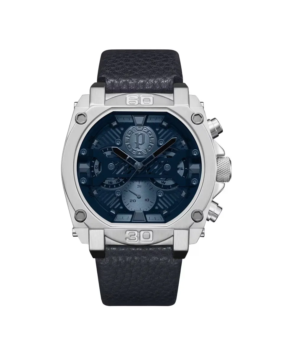 

Мужские часы Norwood PEWJF2226802 из кожи и синего ремешка Police, синий