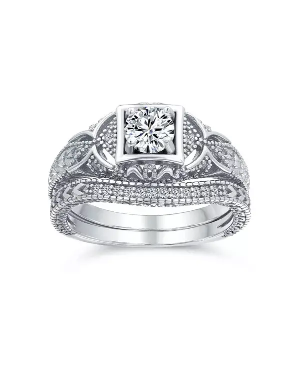 

Кольцо-Подвеска в стиле деко с кубическим цирконием 1 карат, стерлинговое серебро Bling Jewelry, clear