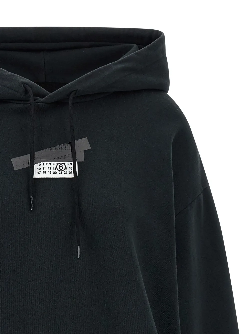 Толстовка из марли с необработанными краями Mm6 Maison Margiela, черный — фото 3