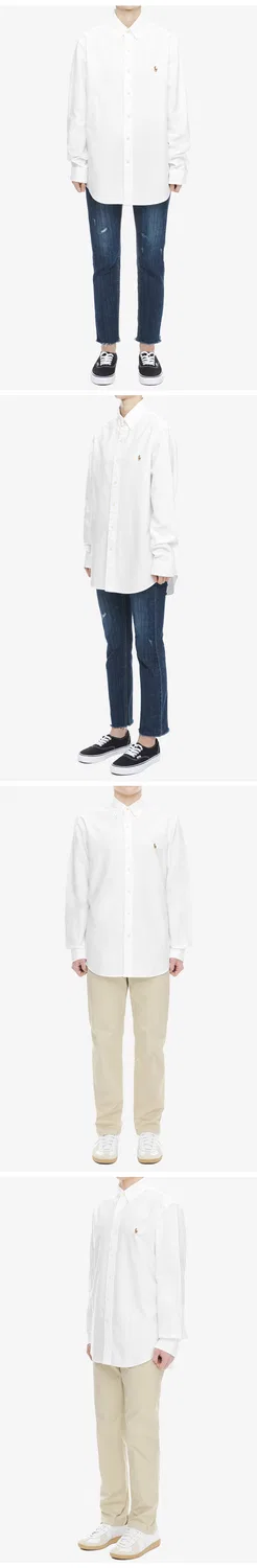 Мужская оксфордская рубашка Custom Fit белого цвета от Polo Ralph Lauren — фото 4