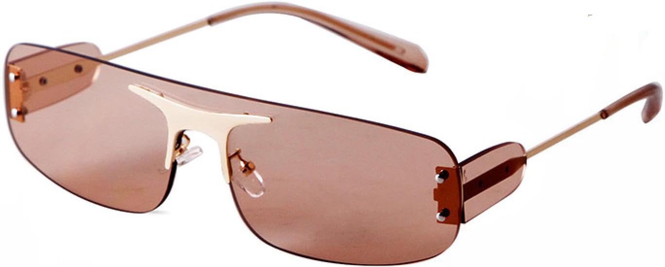 

Модные безободковые прозрачные солнцезащитные очки для женщин и мужчин с защитой от УФ-излучения UV400, с плоской верхней частью и встроенными солнцезащитными очками WNCKSQ, C3