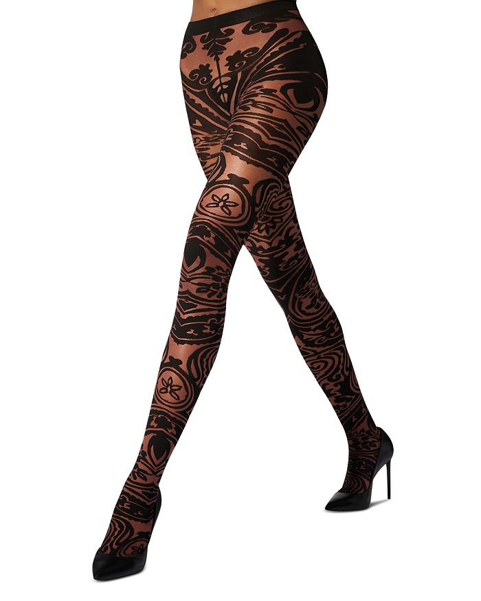 

Колготки с татуировкой пейсли Wolford, коричневый