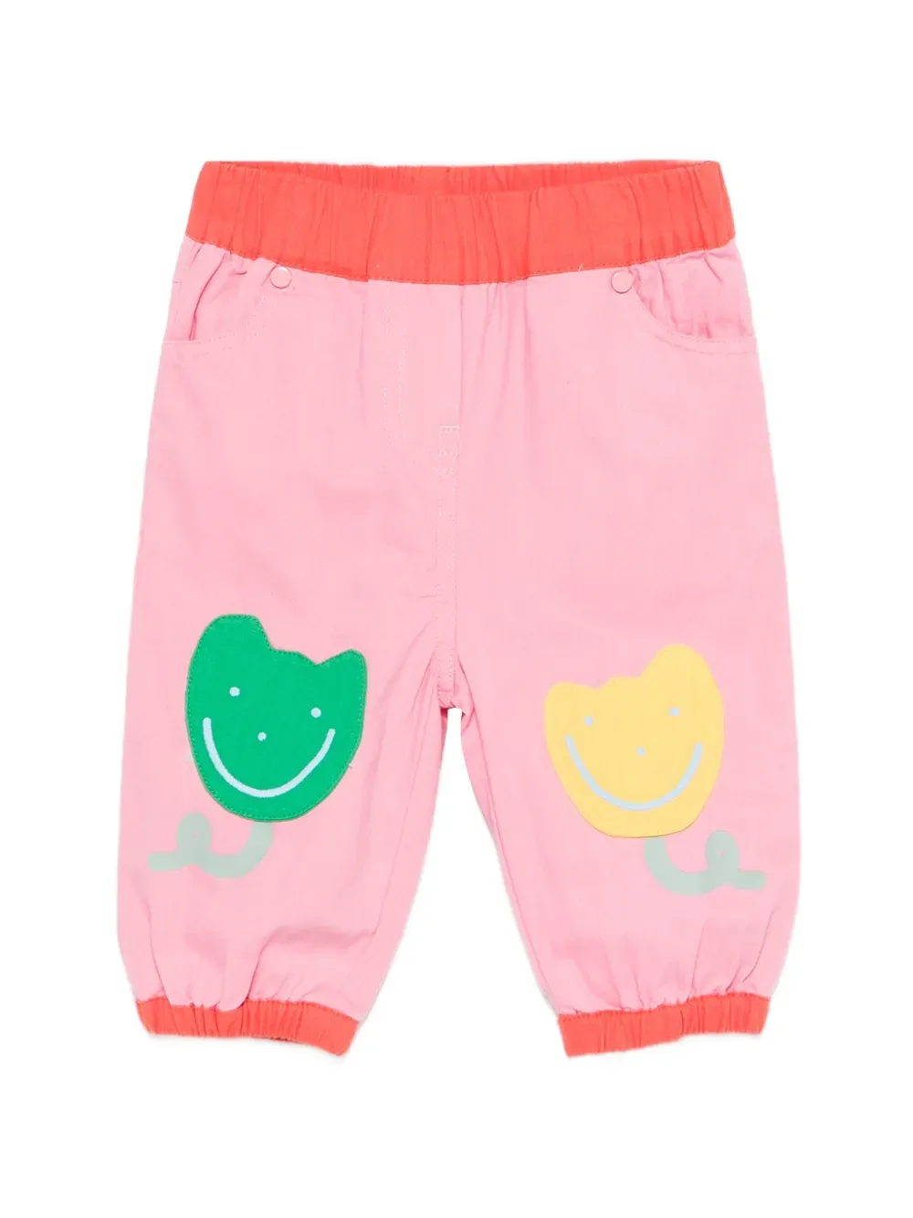 Брюки с цветочными нашивками Stella McCartney Kids, розовый