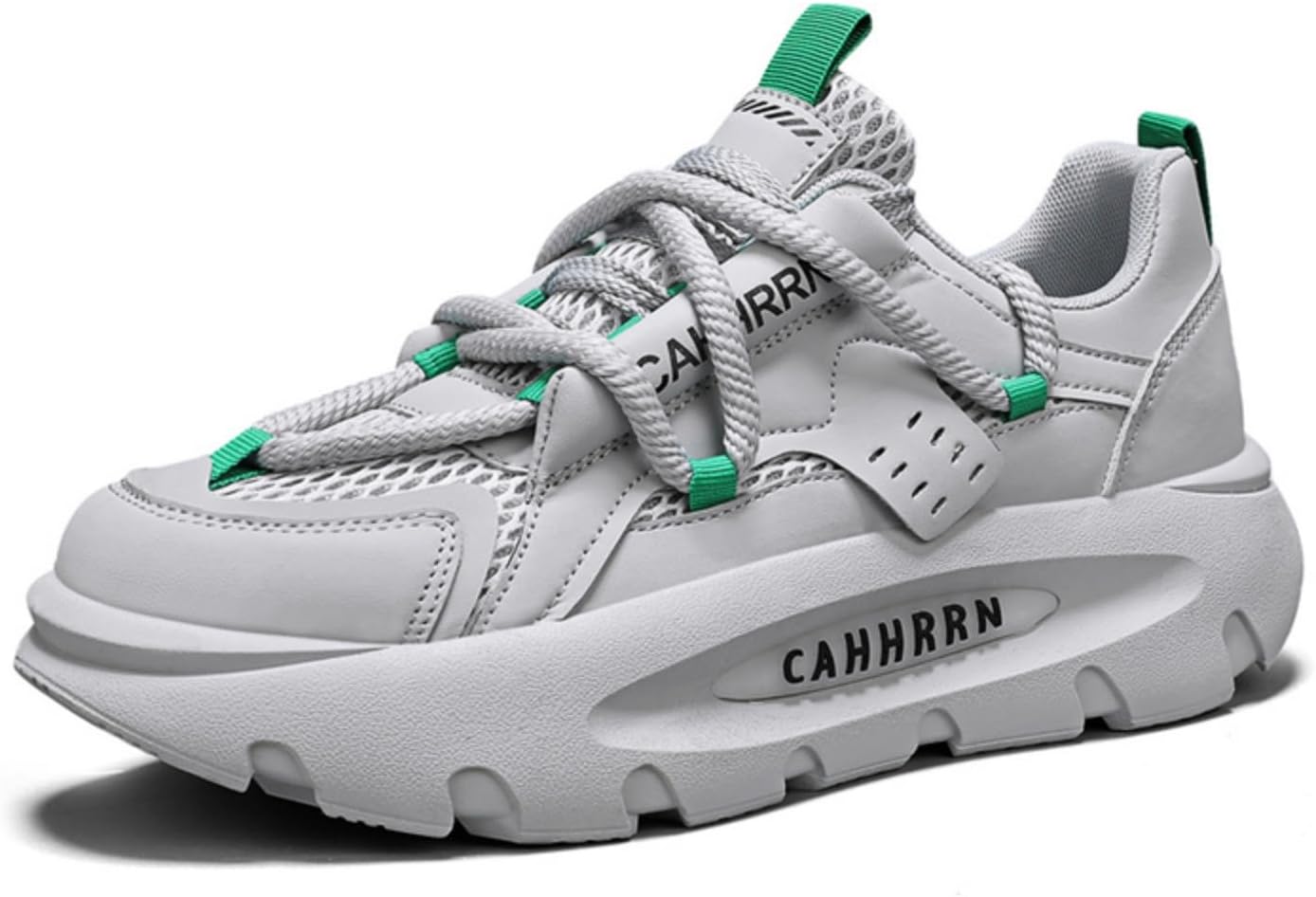 

Мужские стильные массивные кроссовки в стиле 'папа', серые с зелеными акцентами, модные кроссовки, дышащие и удобные для повседневной носки Aokisx