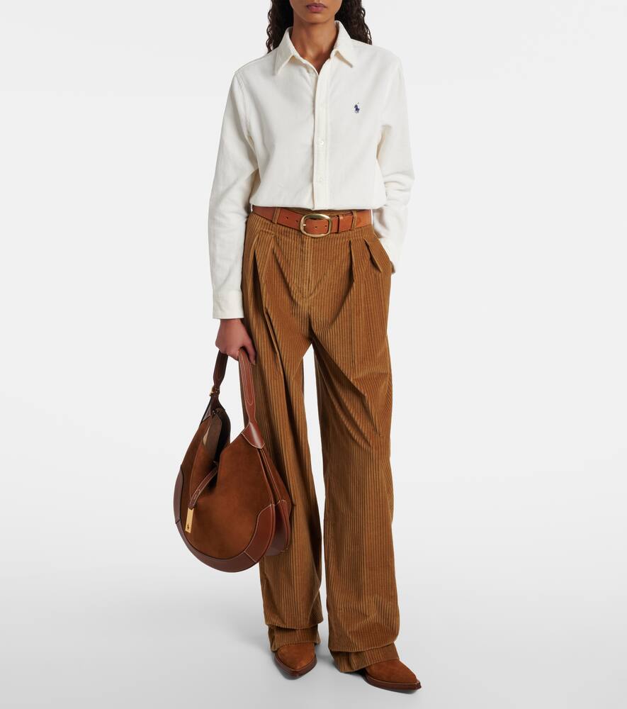 Хлопковая рубашка из вельвета Polo Ralph Lauren, Warm White — фото 2