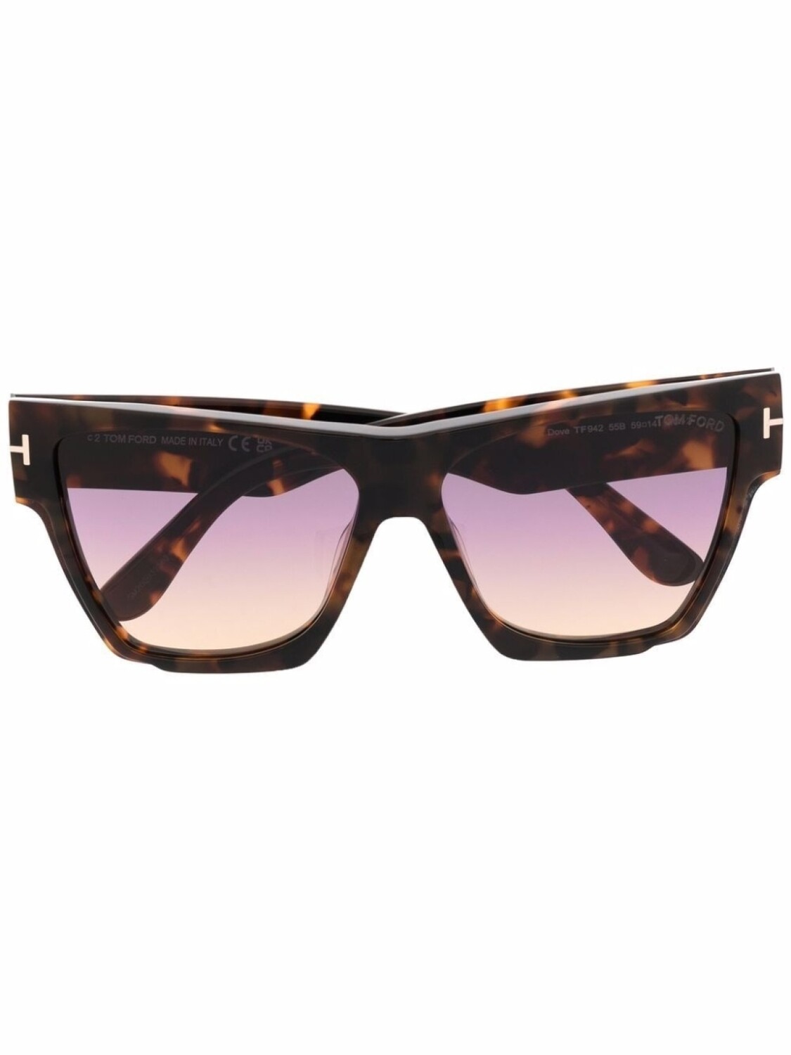 

TOM FORD Eyewear солнцезащитные очки FT0942 в массивной оправе, коричневый