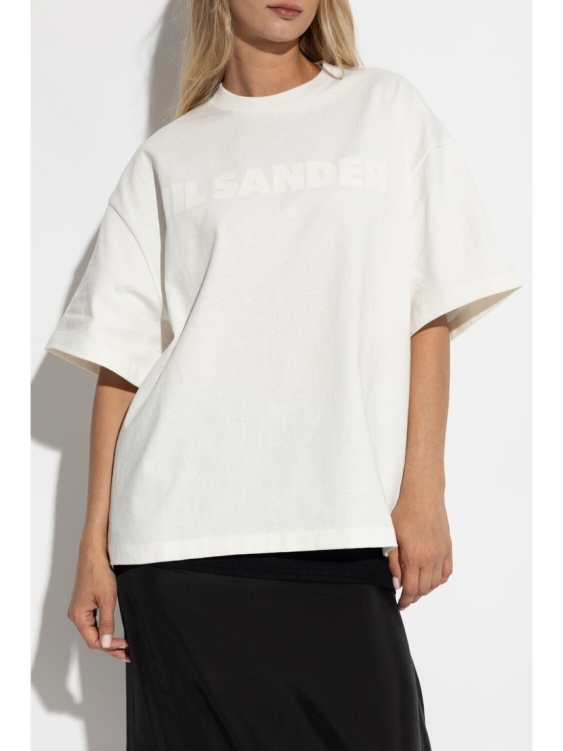 Jil Sander хлопковая футболка с логотипом, белый — фото 3
