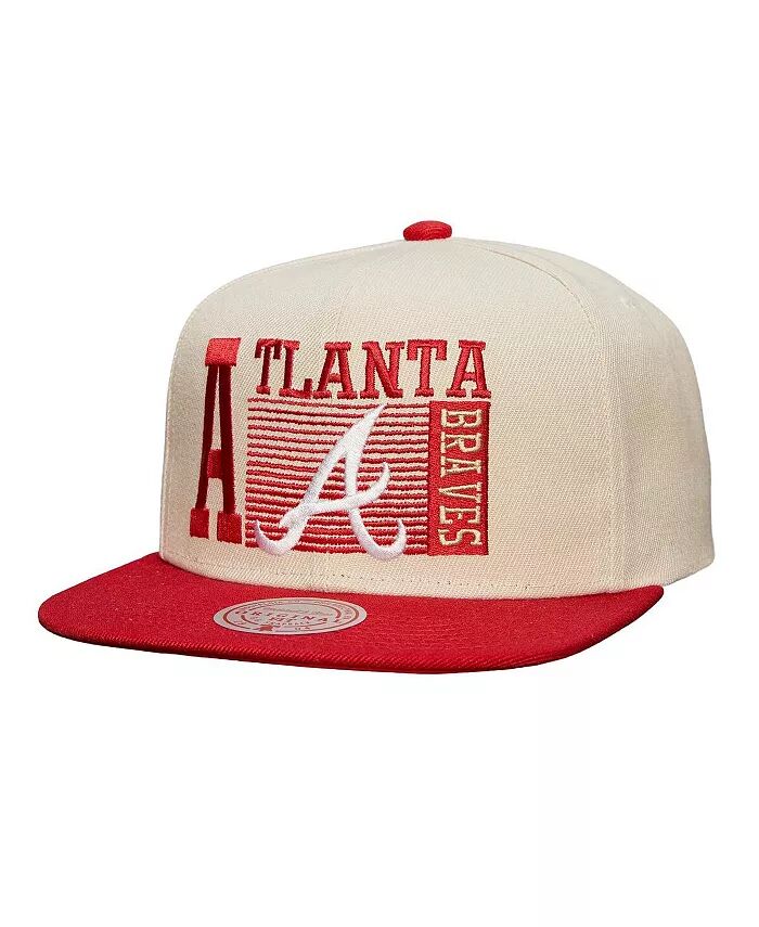 

Мужская кремовая бейсболка Speed Zone Snapback Atlanta Braves Cooperstown Collection Mitchell & Ness