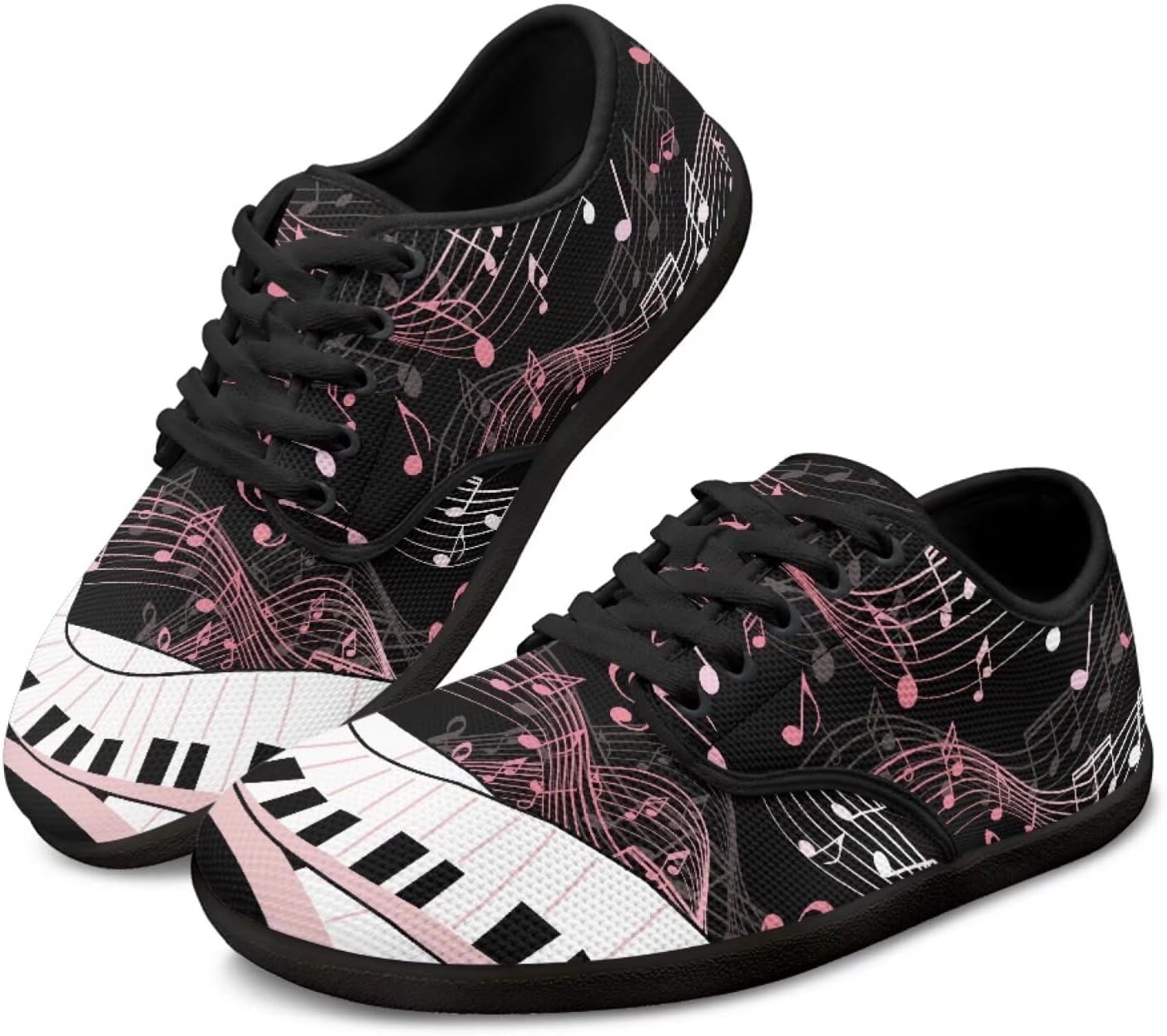 

Мужские кроссовки для ходьбы Jeiento Music Theme Hike Barefoot Shoes, женские и мужские кроссовки Grounded Footwear Barefoot, Music Notes Piano Keyboard