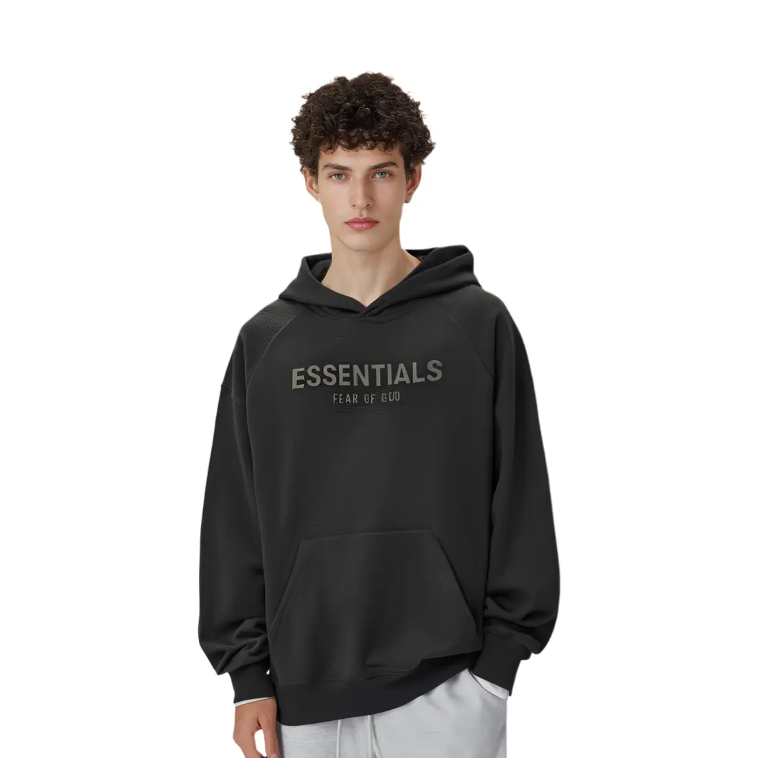 Свитшот мужской светло-черный Fear Of God Essentials — фото 4