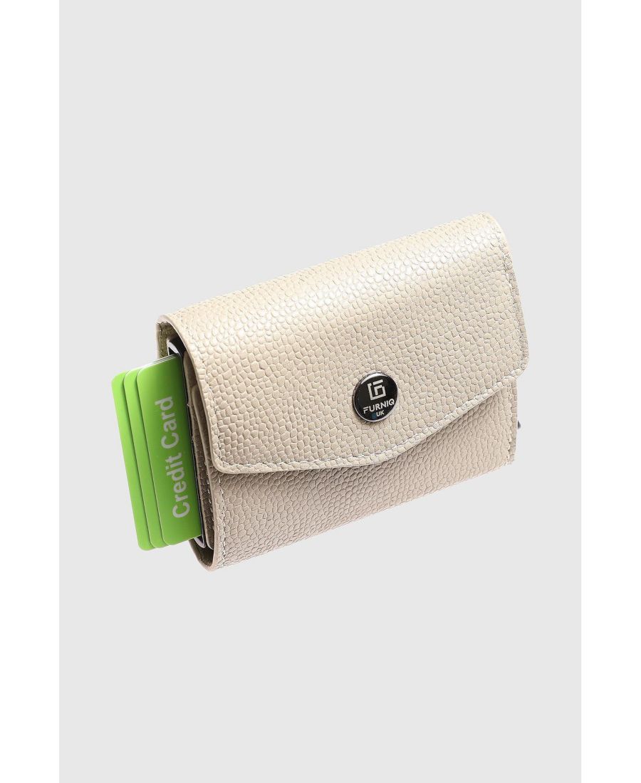

Мужской кошелек и держатель для карт из натуральной кожи с икорным узором Furniq UK, Beige