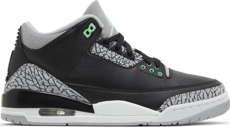 

Кроссовки Air Jordan 3 Retro 'Green Glow', черный, Серый;черный, Кроссовки Air Jordan 3 Retro 'Green Glow', черный