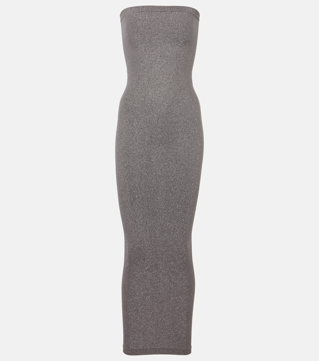 

Платье миди без бретелек с эффектом блеска Wolford, серый