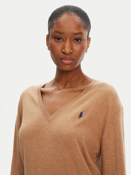 Свитер прямого кроя 211972105003 Polo Ralph Lauren, бежевый — фото 4