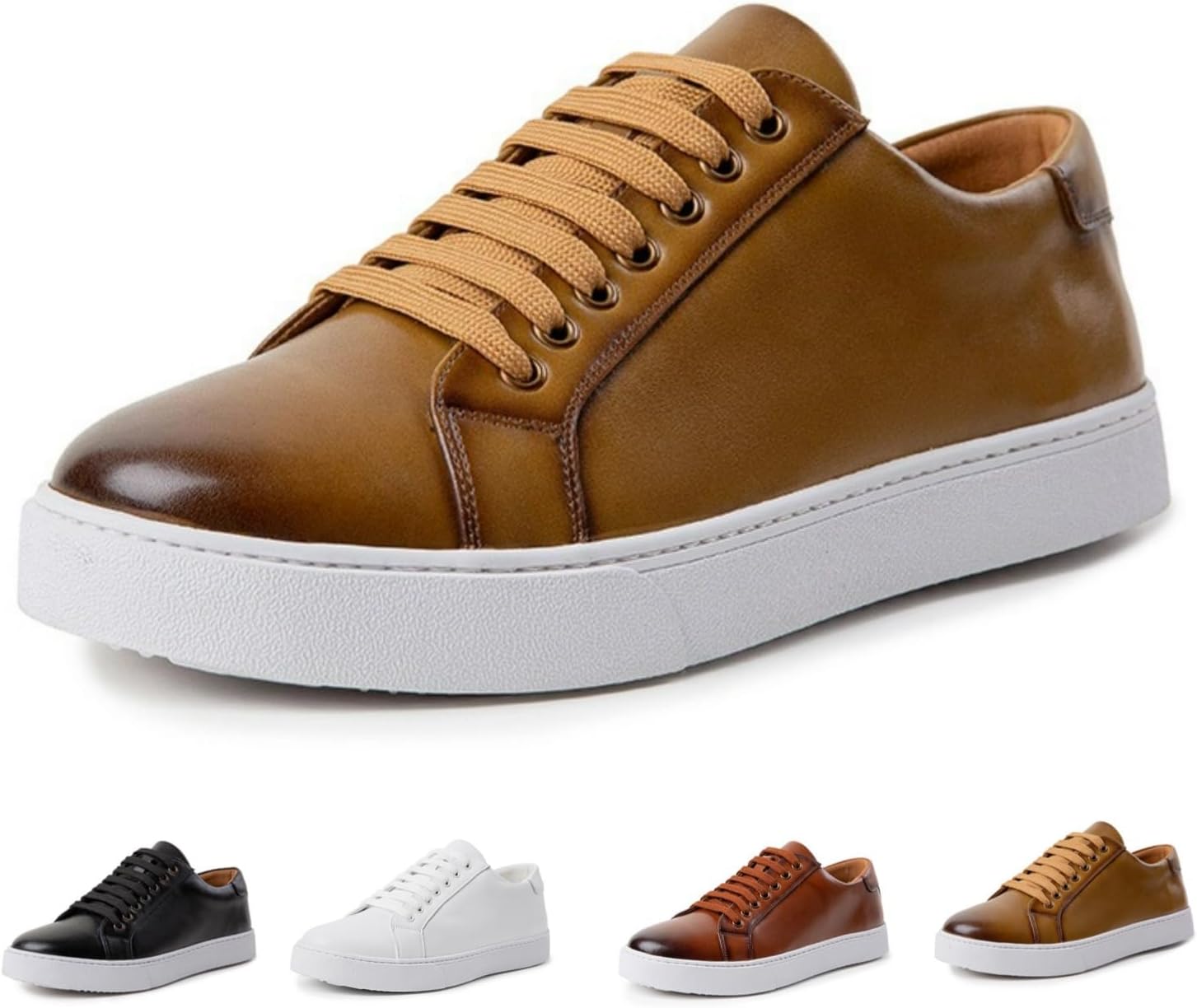 

Мужские повседневные деловые кроссовки MACEFIL, удобная официальная обувь, классические кожаные офисные туфли для мужчин, желтый