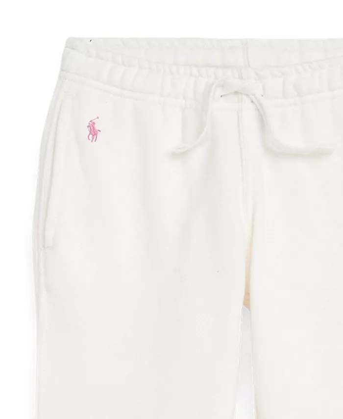 Детские и для маленьких девочек флисовые джоггеры Polo Ralph Lauren, белый — фото 3