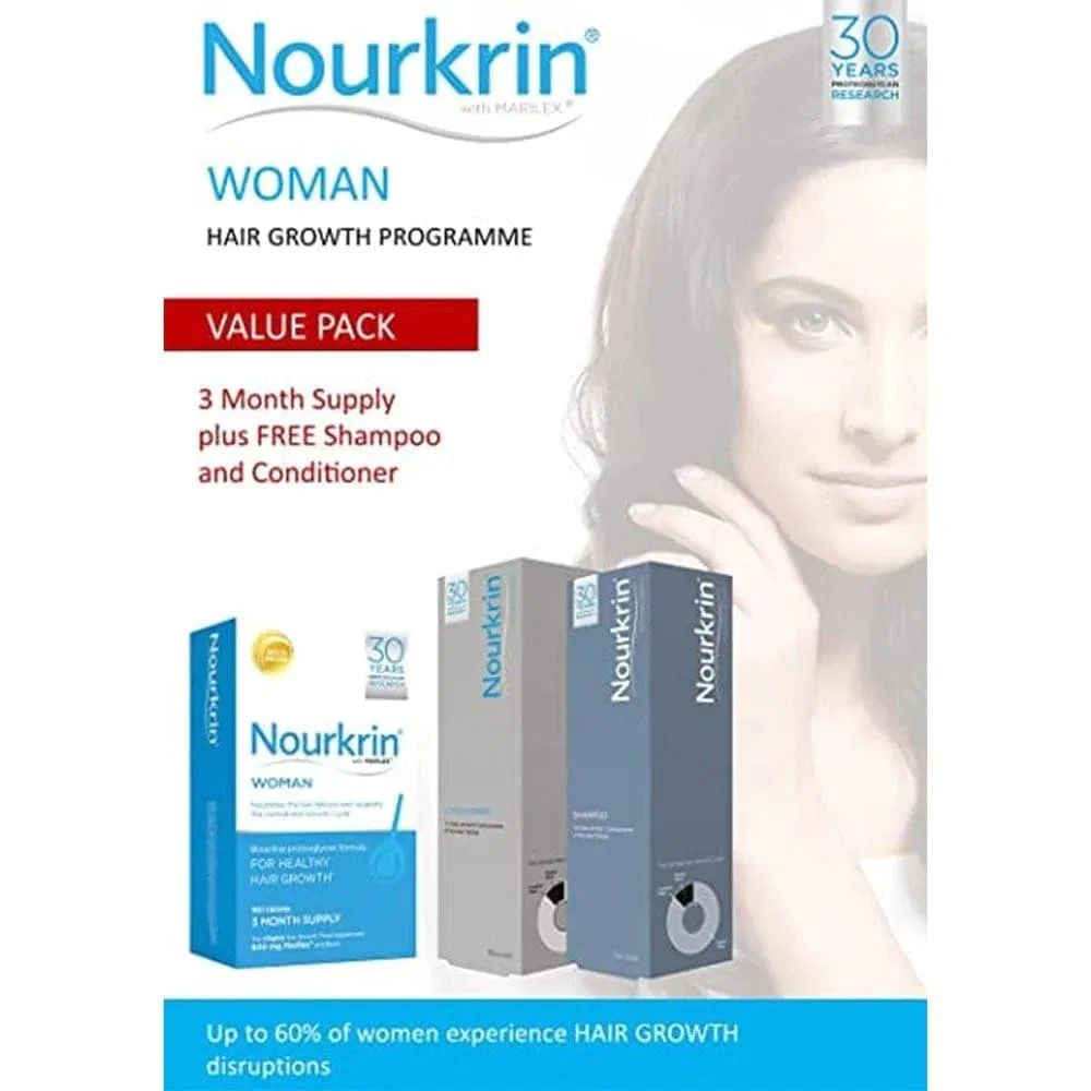 Набор Nourkrin Woman для роста волос с шампунем и кондиционером Nourkrin — фото 4