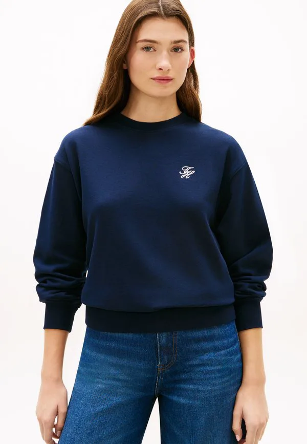 

Толстовка с круглым вырезом и вышитым логотипом Tommy Hilfiger, Dark Night Navy, Синий, Толстовка с круглым вырезом и вышитым логотипом Tommy Hilfiger, Dark Night Navy