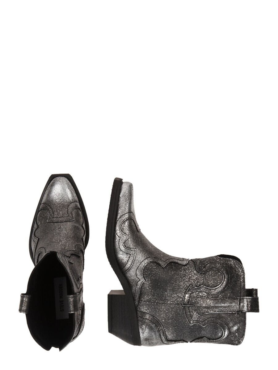Ботинки женские Steve Madden Cowboy кожаные ковбойские, серебряный — фото 2