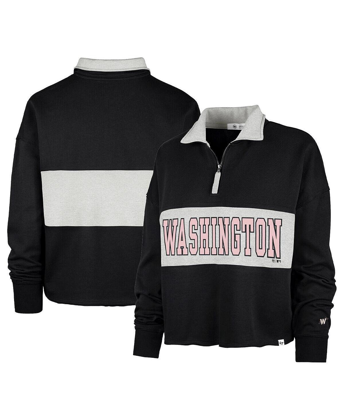 

Черная женская куртка Washington Nationals City Connect Bae Remi с молнией четверти '47 Brand, черный