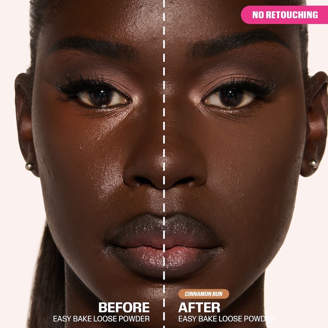Пудра для лица easy bake loose baking & setting powder Huda Beauty, cinnamon bun, вес 20 гр. — фото 2