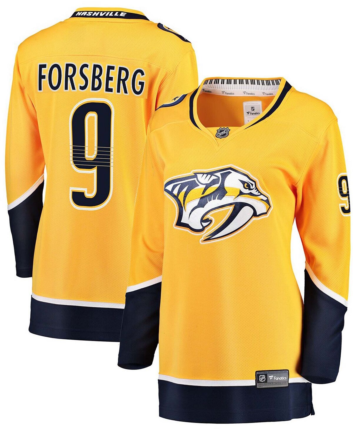 

Женская футболка игрока Filip Forsberg Gold Nashville Predators Premier Breakaway Player Fanatics, золотой, Желтый, Женская футболка игрока Filip Forsberg Gold Nashville Predators Premier Breakaway Player Fanatics, золотой
