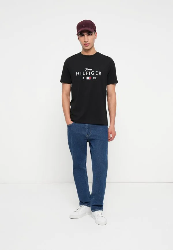 Футболка с графическим логотипом, круглый вырез, принт. Tommy Hilfiger, Black — фото 2