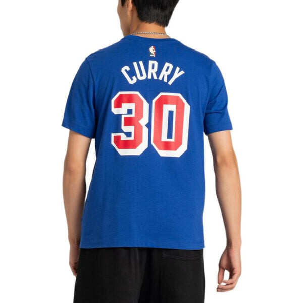 Футболка Nike SS22 NBA Warriors Curry 30 Casual Breathable Sports Short Sleeve Blue, синий — фото 4