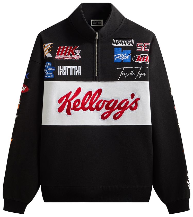 

Толстовка Kith Treats For Kellogg’s Frosted Flakes Cereal & Tony The Tiger Racing Nelson Quarter Zip, черный