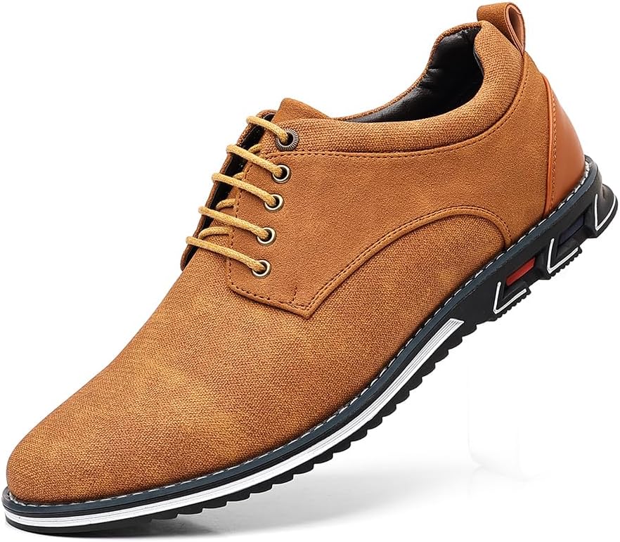 

Мужские кроссовки-платье, широкие, удобные, повседневные туфли, оксфорды на шнуровке, деловые повседневные туфли для ходьбы для мужчин Mzfn, коричневый