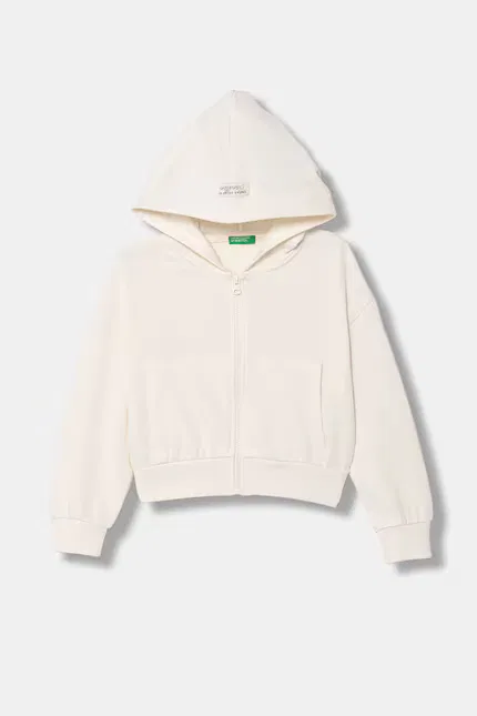 Кофта детская на молнии хлопок United Colors of Benetton, бежевый
