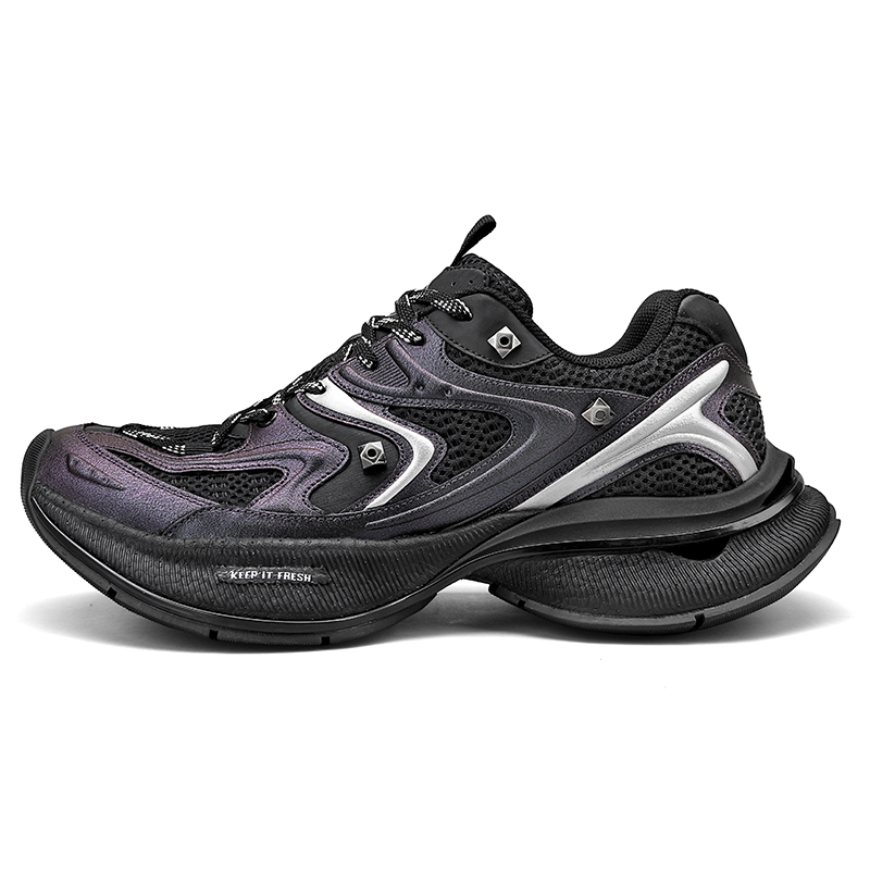 

HeeDimensional Легкие износостойкие нескользящие утолщенные кроссовки на платформе низкие унисекс пурпурно-черные, цвет Purple Black