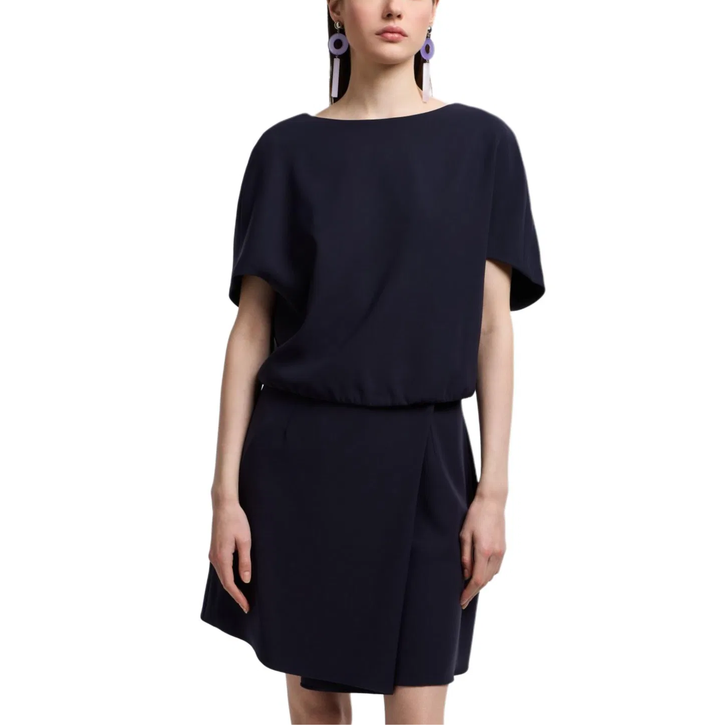 Повседневная юбка-шорты EMPORIO ARMANI Technical Cady синий — фото 4