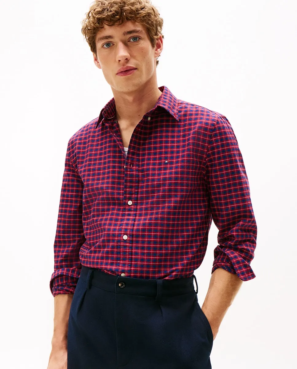 

Мужская рубашка с принтом в стиле Оксфорд Tommy Hilfiger, красный