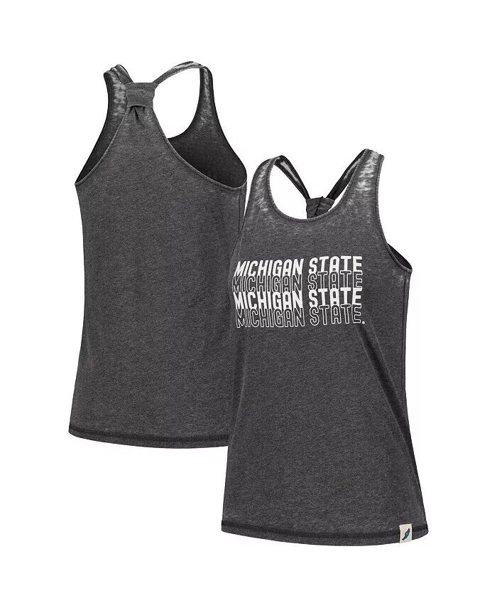 

Женская черная майка на бретелях с гоночной спиной Michigan State Spartans Stacked Name League Collegiate Wear