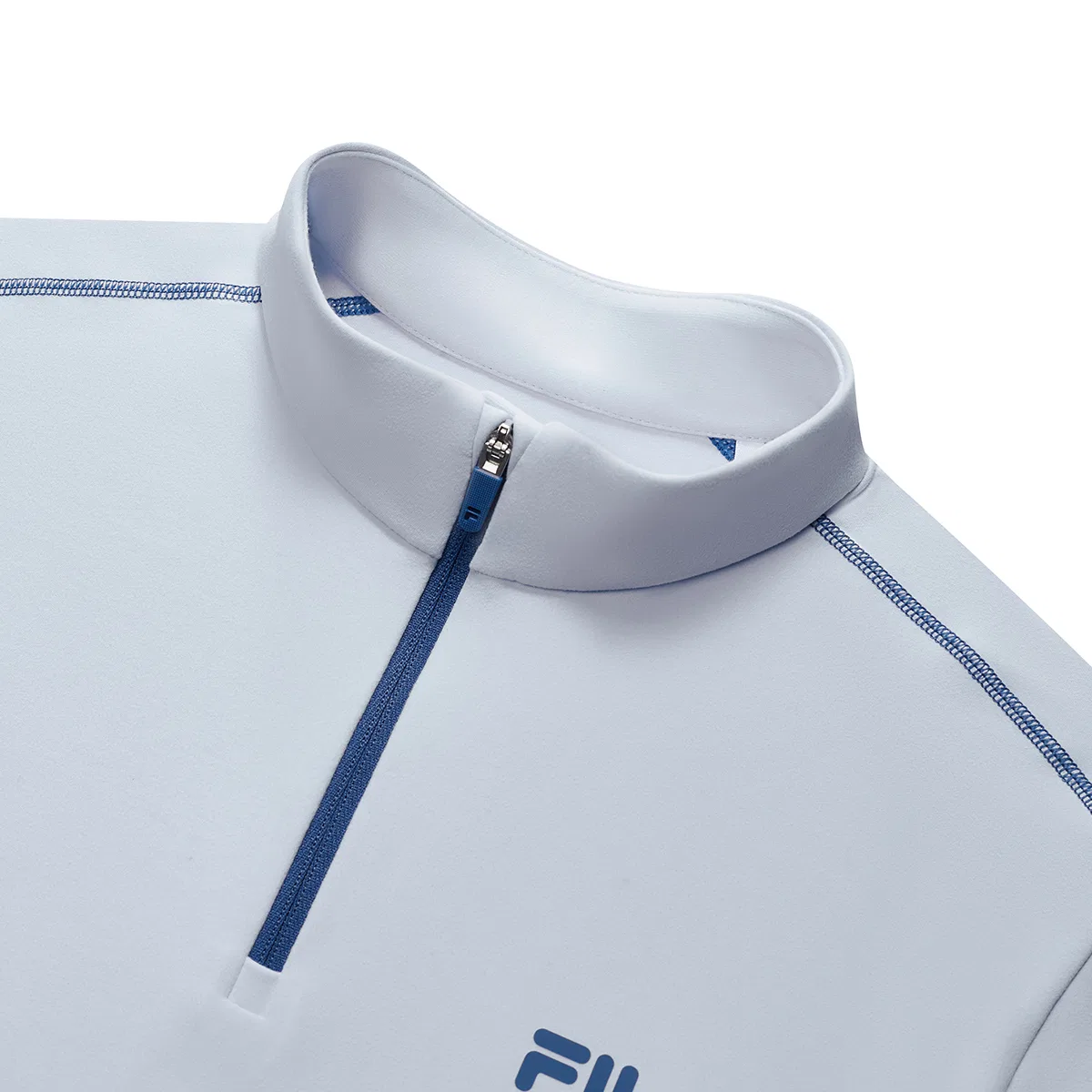 Футболка с полуводолазкой FILA KIDS светлый бело-голубой — фото 4