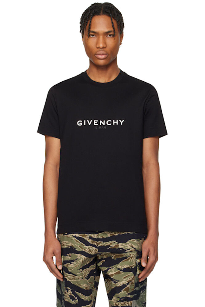 

Черная футболка с принтом «GIVENCHY» Reverse Slim