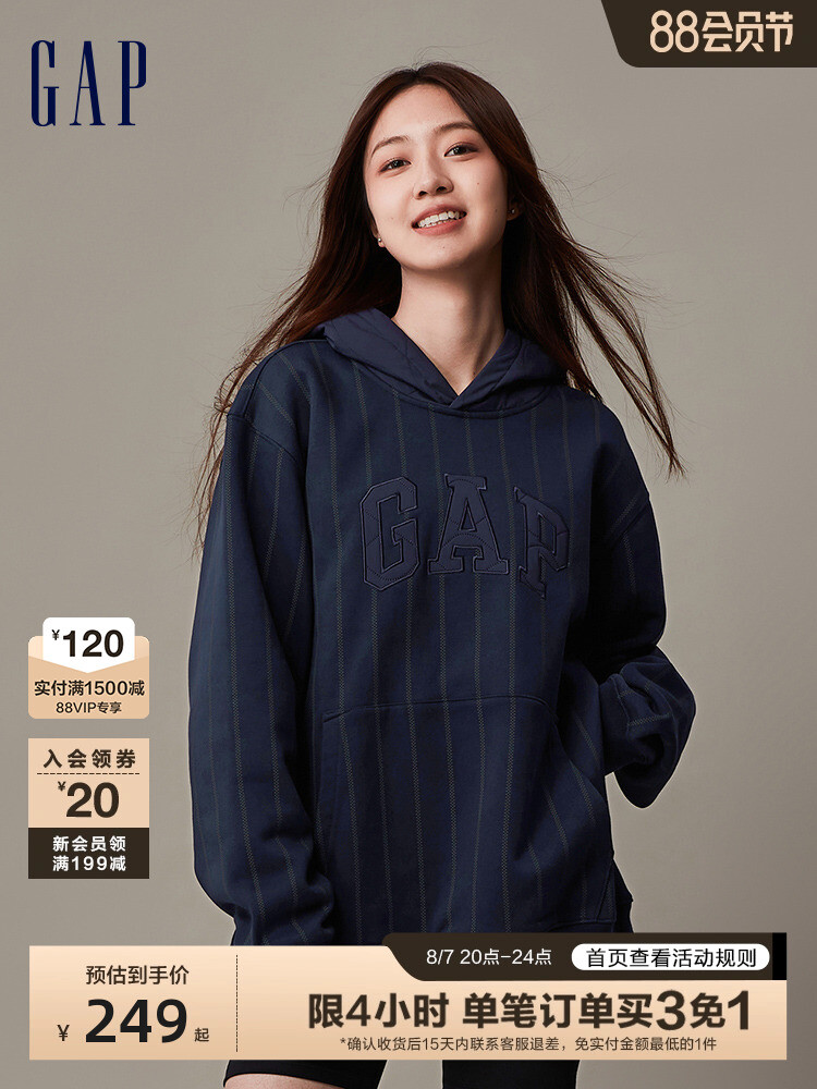 

Толстовка Gap флисовая, темно-синий