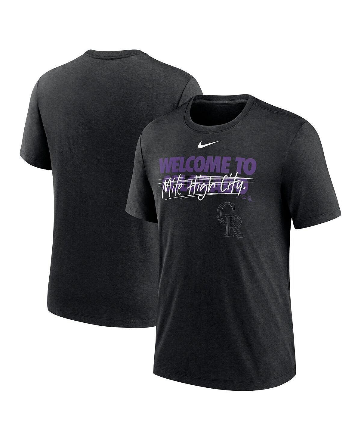 

Мужская футболка Heather Black Colorado Rockies Home Spin Tri-Blend Nike