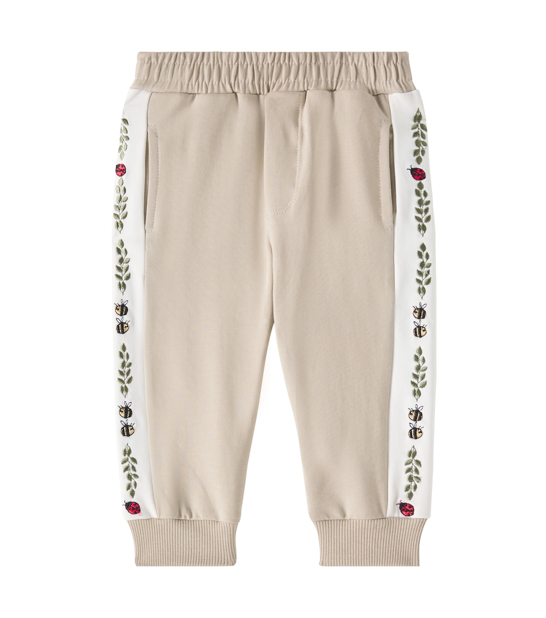 

Детские спортивные штаны из хлопчатобумажного трикотажа Monnalisa, Ecru + White