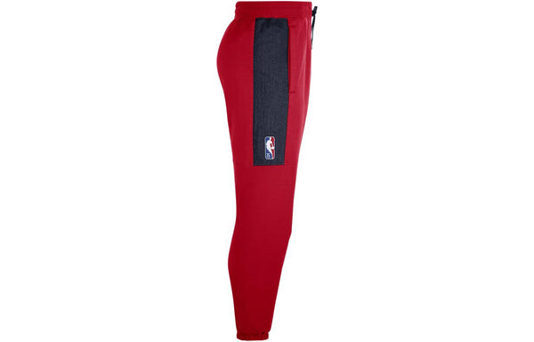 Брюки men's nba brooklyn nets contrasting colors logo fleece lacing sports pants/trousers/joggers red Nike, мультиколор — фото 4