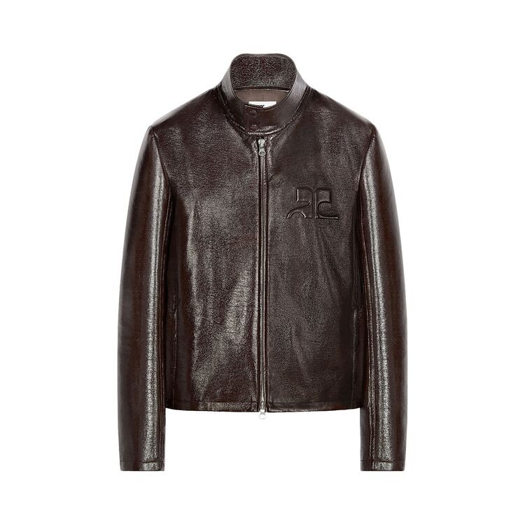 

Куртка Courrèges Zipped Vinyl Biker Jacket Chocolate, коричневый