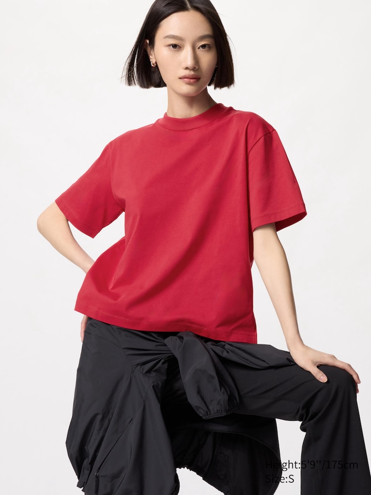 

Футболка Airism из хлопка Uniqlo, цвет 15 красный