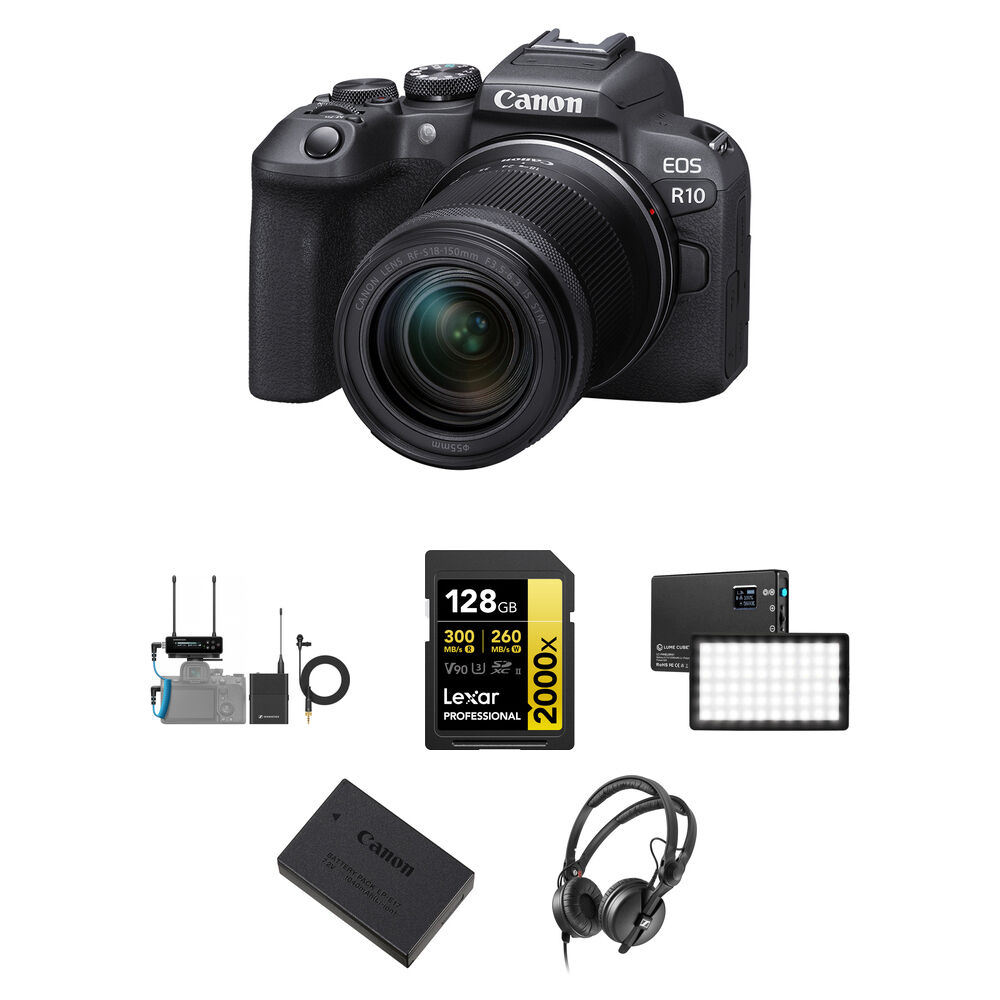

Беззеркальная камера Canon EOS R10 Mirrorless Camera with 18-150mm Lens and Audio