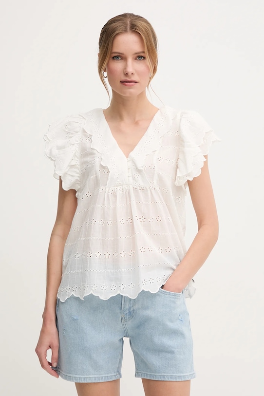 

Хлопковая блузка dame Pepe Jeans, белый